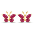 0.63 Carat Genuine Ruby .925 Sterling Silver Earrings