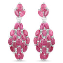 4.12 Carat Genuine Ruby .925 Sterling Silver Earrings