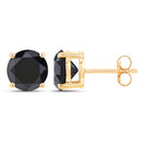 3.48 Carat Genuine Black Diamond 14K Yellow Gold Earrings
