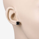 4.91 Carat Genuine Black Diamond 14K White Gold Earrings