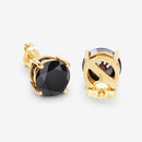 3.48 Carat Genuine Black Diamond 14K Yellow Gold Earrings