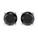 3.08 Carat Genuine Black Diamond 14K White Gold Earrings