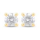0.23 Carat Genuine White Diamond 10K Yellow Gold Earrings