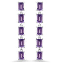 5.50 Carat Genuine Amethyst .925 Sterling Silver Earrings