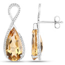 10.04 Carat Genuine Citrine .925 Sterling Silver Earrings