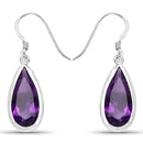 10.10 Carat Genuine Amethyst .925 Sterling Silver Earrings