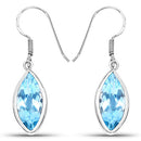 9.76 Carat Genuine Blue Topaz .925 Sterling Silver Earrings