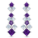 4.94 Carat Genuine Amethyst & Blue Topaz .925 Sterling Silver Earrings