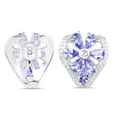 2.97 Carat Genuine Tanzanite & White Topaz .925 Sterling Silver Earrings