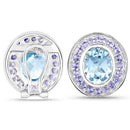 6.30 Carat Genuine Blue Topaz and Tanzanite .925 Sterling Silver Earrings
