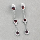2.70 Carat Genuine Garnet .925 Sterling Silver Earrings