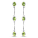2.10 Carat Genuine Peridot .925 Sterling Silver Earrings