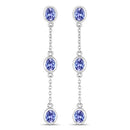 1.98 Carat Genuine Tanzanite .925 Sterling Silver Earrings