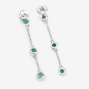 0.60 Carat Genuine Emerald .925 Sterling Silver Earrings