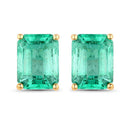 2.75 Carat Genuine Ethiopian Emerald 14K Yellow Gold Earrings