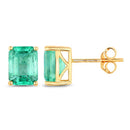 2.75 Carat Genuine Ethiopian Emerald 14K Yellow Gold Earrings