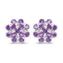 3.80 Carat Genuine Amethyst .925 Sterling Silver Earrings