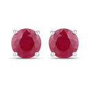 0.86 Carat Genuine Ruby 10K White Gold Earrings