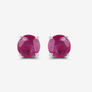 0.86 Carat Genuine Ruby 10K White Gold Earrings