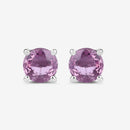 1.30 Carat Genuine Pink Sapphire 10K White Gold Earrings