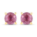 1.30 Carat Genuine Pink Sapphire 10K Yellow Gold Earrings