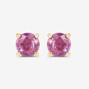 1.30 Carat Genuine Pink Sapphire 10K Yellow Gold Earrings