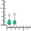 2.28 Carat Genuine Zambian Emerald and White Diamond 14K White Gold Earrings