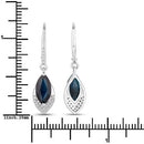 2.79 Carat Genuine Blue Sapphire and White Diamond 14K White Gold Earrings