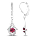 1.20 Carat Genuine Pink Tourmaline .925 Sterling Silver Earrings