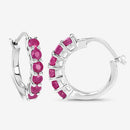 1.56 Carat Genuine Ruby .925 Sterling Silver Earrings