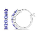 1.20 Carat Genuine Tanzanite .925 Sterling Silver Earrings