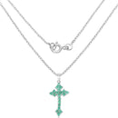 2.00 Carat Genuine Zambian Emerald .925 Sterling Silver Pendant