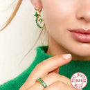 S925 Flowers Water Drop Earrings