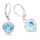 4.20 Carat Genuine Swiss Blue Topaz .925 Sterling Silver Earrings