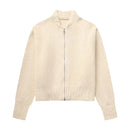 Womens Knitted Long-sleeve Sweater With A Round Neck And Zipper
