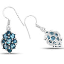 4.32 Carat Genuine London Blue Topaz .925 Sterling Silver Earrings