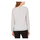 Nine West Long Sleeve Clip Dot Blouse, Size Medium
