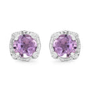 1.46 Carat Genuine Amethyst .925 Sterling Silver Earrings