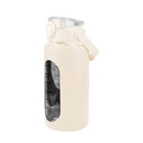 34Oz Glass Water Bottle Sports Water Bottle Motivational Water Bottle Water Intake Tracker Bottle with Straw Time Marker Silicone Sleeve Handle for Gy