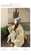 Fur-integrated Lamb Wool Coat For Women Winter