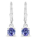0.94 Carat Genuine Tanzanite .925 Sterling Silver Earrings