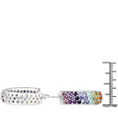 8.79 Carat Genuine Multi Stones .925 Sterling Silver Earrings