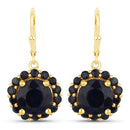 11.37 Carat Dyed Sapphire and Blue Sapphire .925 Sterling Silver Earrings