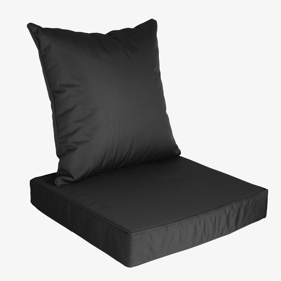 Outdoor Seat Cushion Set Waterproof Patio Furniture Cushion and Back Pillow Fade Resistant Deep SeatÊSet Chair Pad with Removable Cover for Chair Sofa