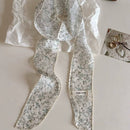 Korean-style Retro Floral Long Silk Scarf