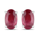 0.54 Carat Genuine Ruby 14K White Gold Earrings