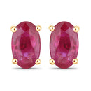 0.54 Carat Genuine Ruby 14K Yellow Gold Earrings