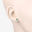 0.38 Carat Genuine Zambian Emerald 10K Yellow Gold Earrings