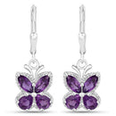 2.12 Carat Genuine Amethyst .925 Sterling Silver Earrings