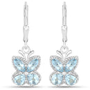 2.60 Carat Genuine Blue Topaz .925 Sterling Silver Earrings